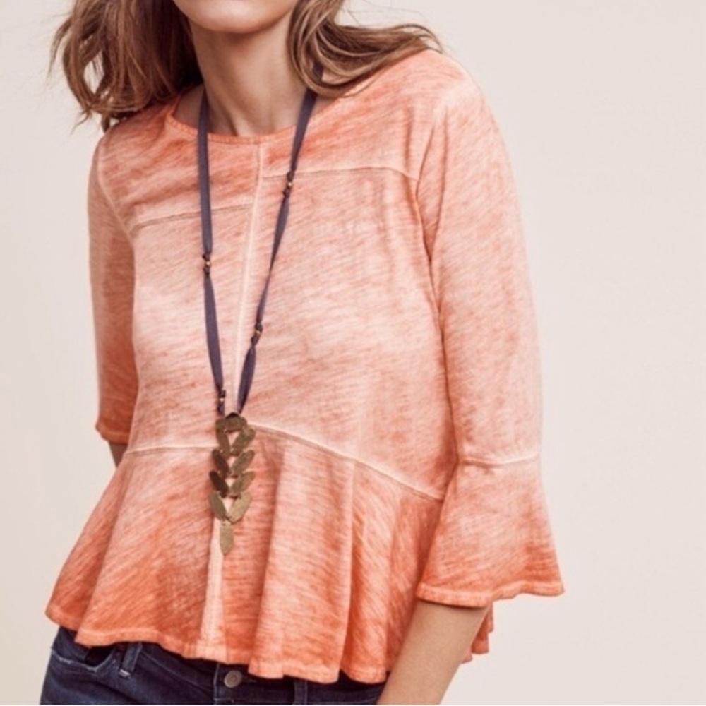 Anthropologie Akemi + Kin Seamed Peplum Top. Size Small.